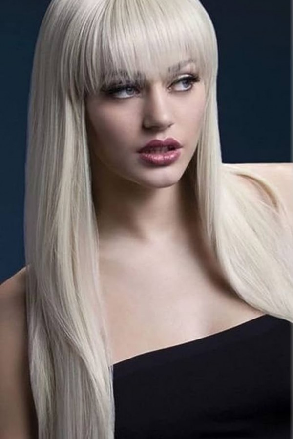 Uzun Düz Sarı Fiber Sentetik Peruk Uzun Düz Sarı Fiber Sentetik Peruk