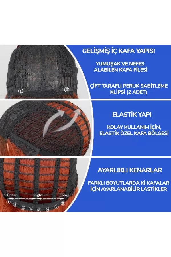 Siyah Gri Ombreli Dalgalı Kahküllü Fiber Sentetik Peruk remy-9632-2f89a-2